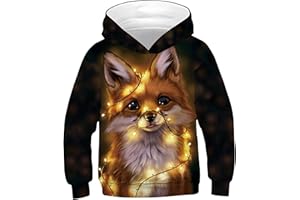 Ocean Plus Jungen Hoodie Tierdruck Kapuzenpulli mit Aufdruck Kapuzenpullover Kinder Sweatshirt Hooded Sweat