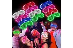 XTOERBUY Led Glasse Neon Glasses Festival Accessories,Plastic Novelty Party Glasses for Kids Adults Light Up Glasses 5 Colour Rave Glasses 80s Party Decoration Favors Supplies
