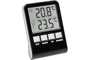 TFA Dostmann Thermomètre numérique pour piscine/étang sans fil MARBELLA, 30.3066.01, pour mesurer la température de l'eau, piscine, étang, bassin, avec émetteur radio, noir