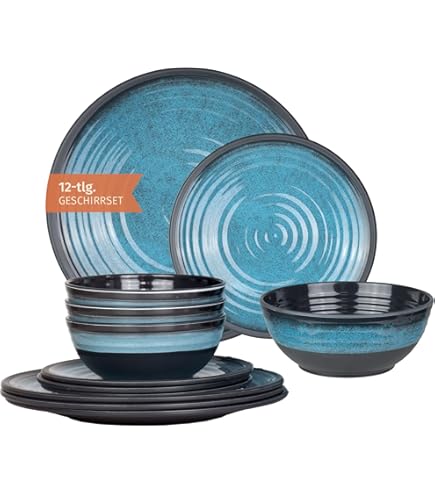 16-teiliges Campinggeschirr Für 4 Personen - Unzerstörbares Outdoor Geschirrset