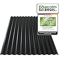 KAISER plastic® Corrugated Plate | Xtra Strong (PC) | C Structure and Black | 0.8 mm Thickness | Sinus 76/18 | 90 x 120 cm | Set of 5 | Made in Germany