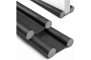 BIORYC ® Paraspifferi Sottoporta per Porte Interne ed Esterne da 5,5 cm di Spessore e Lunghezza di 92 cm | Guarnizione Insonorizzante per Spifferi Porta Ingresso (2, Nero)