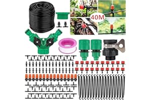 SaiXuan Sistema de riego Jardín,158 pcs Sistema de Riego por Goteo,por Goteo con Ajustable Boquilla Aspersor,Macizo de Flores,Plantas de Patio,riego,Agricultura