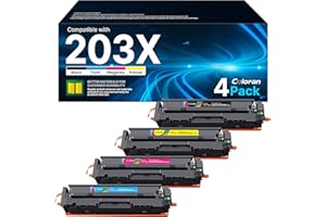 Coloran Cartucce di Toner Compatibili per HP 203X 203A CF540X CF540A per Color Laserjet Pro MFP M281fdw M281fdn M280nw M281cdw M254dw M254nw M254dn (Nero Ciano Giallo Magenta, 4-Pack)
