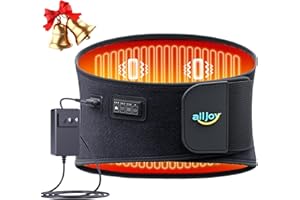 ALLJOY 170CM Heat Pad for Back Pain Relief, Christmas Gifts for Women Men Mom Dad, Plug-in Lower Back Massager with 3 Heat 5 Vibration, Heated Waist Belt with 3 Timer