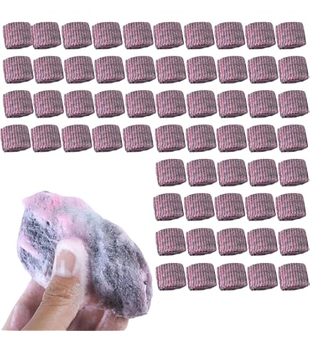 50 Tampons à Récurer Jex Avec Savon - Laine D'Acier Nettoyante - Pour Casseroles Et Poêles