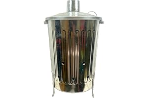 OptiProducts 60 Litre 60L Large Galvanised Metal Incinerator Recycle Garden Rubbish Fire Burning Bin Leaves Wood Burner