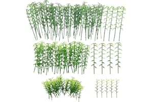 Woohome 120 Stück Bambusbäume Modellbau Bäume Set, 3 Größe Kunststoff Bambusbäume Modell Landschaft Modell Baum für Modellbahn Eisenbahn Architektur Diorama DIY Landschaft