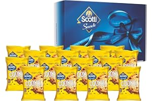 Riso Scotti Cookie Morbido con Gocce di Cioccolato, Snack Dolce Senza Glutine con Farina di Riso, Box da 16 Pezzi