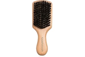 GranNaturals Soft Bristle Hair Brush - Boar Bristle Slick Back Hair Brush for Smoothing, Fades, Beards, 360 Waves to Style, Polish, & Lay Down Hair to Create a Sleek Hairstyle for Women & Men