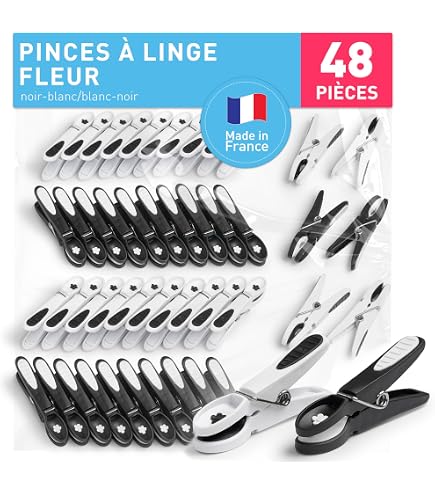 LAGUELLE Lot De 48 Pinces à Linge Bimatière Extra Fortes - Fabriquées En France Anti-UV