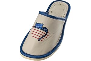 APREGGIO - Damskie kapcie ze skóry – mocna gumowa podeszwa – wygodne uczucie podczas noszenia – miękkie – kapcie damskie – ręcznie wykonane, biały, 39 eu