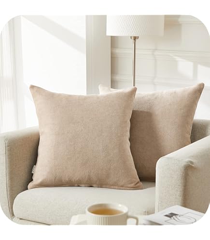 Flowen Set van 2 Kussensloop 35x35 100% Katoen Satin Premium Super Zachte Kussenslopen Resistent en Hypoallergeen Anti-Mijt Kussenbeschermer Decoratief met Verborgen rits Wasbaar