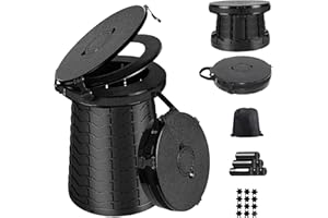 PLOGGING Inodoro portátil，Baño Portátil para Acampar,WC Portatil Camping Inodoro con 7 Bolsas de Basura，Bolsa de Almacenamiento，Camper Caravana Retrete para Adultos Mayores para Barbacoa,Viajar