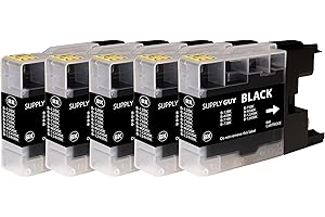 Supply Guy 5 kartridże kompatybilne z Brother LC-1240 LC-1220 czarny DCP-J525W DCP-J725DW DCP-J925DW MFC-J430 Series MFC-J5910DW MFC-J625DW MFC-J6510DW MFC-J6710DW