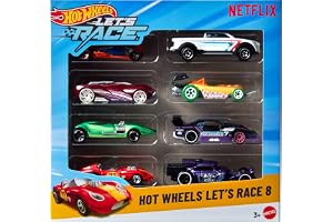 Hot Wheels Let's Race 8-pack | Multipack med 8 leksaksbilar och lastbilar i skala 1:64 från Netflix-serien, direkt samling fö