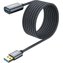 SNANSHI Cavo Prolunga USB 3.0 3 Metri - Nylon Intrecciato Per Webcam, Stampante, Mouse E Tastiera - Trasferimento 5Gbps - 3
