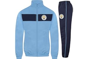 MANCHESTER CITY Boys Tracksuit Jacket & Pants Set Kids OFFICIAL Football Gift