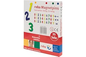 roba Números Magnéticos para Niños - 35 Números y Símbolos Magnéticos para Pizarra - Juguete Educativo - Multicolor