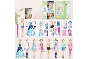 BVI BOOMERVIVI Magnetische Anzieh-Puppen, Anzieh-Papierpuppen für Mädchen Alter 3+, Hübsche Prinzessin-Spiel-Papierpuppen Anzieh-Spielzeug-Set (Prinzessin Lea Set)