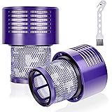 2 Pezzi Filtri di Ricambio per Dyson V10 SV12 Cyclone Animal Absolute Aspirapolvere, Lavabile Motorhead con Spazzola di Puliz