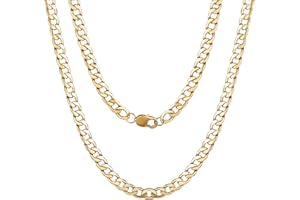 HSWYFCJY Men's Silver/Gold/Black Armoured Chain Necklace 6/9 MM Men Cuban Stainless Steel Chain,18/20/22/24 inches Cuban Chain Necklace for Men Women Fashion Jewellery Birthday Gifts