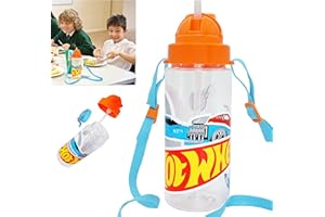 HOVUK Hot Wheels - Borraccia da 500 ml, in Tritan con flip top per bambini, a prova di perdite e riutilizzabile regalo sportivo per scuola 3+anni