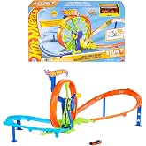 Hot Wheels Hızlı Fırlatma ve D&ouml;ng&uuml; Parkuru Oyun Seti Hot Wheels Hızlı Fırlatma ve D&ouml;ng&uuml; Parkuru Oyun Seti ve 1:64 &ouml;l&ccedil;ekli met