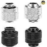 4 Pcs Raccordo a Compressione Per Raffreddamento Ad Acqua Raccordo a Doppio Tocco Raccordo Per Tubo Morbido Con Filettatura g