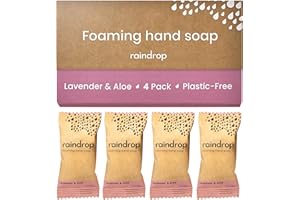 RAINDROP CLEAN Raindrop Sustainable Hand Soap Refills, 4x Plastic-Free Foaming Hand Soap Refills (Lavender)