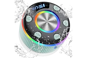 XUEVCN Cassa Doccia Bluetooth 5.3, Altoparlante Bluetooth Doccia con Luce RGB, Shower Speaker Bluetooth, IP7 Impermeabile Cassa Portatile, 8 Ore Stereo Cassa Bluetoth Portatile, Chiamata Senza Mani, Verde