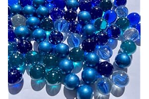 FAIRY TAIL & GLITZER FEE 100 Murmeln Bunte Blaue Mischung Glaskugeln 16mm Murmelspiel Blaue Murmel Mix