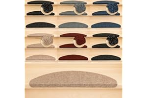 ‎KETTELSERVICE-METZKER Kettelservice-Metzker Stufenmatten Treppenmatten Ramon Halbrund - 15 STK. Beige - ohne Kunststoffwinkel