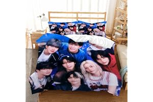 Roffatide KPOP Stray sänglinnesset 3 st 3D-tryckt påslakan 135 x 200 cm 2 mjuka örngott 80 x 80 cm påslakanset med dragkedja