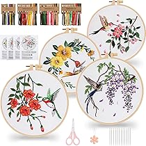 Cuscino - Fiori Stilizzati E Uccellino Da Vervaco - Cuscini - Kit Punto