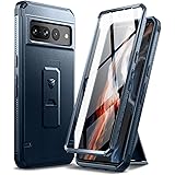 Dexnor för Google Pixel 7 Pro 5G fodral, [inbyggt skärmskydd och stativ] kraftigt militärklassat skydd stötsäkert skyddande f