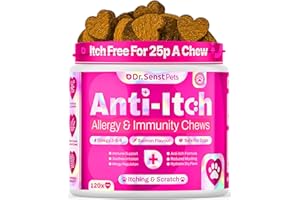 DR. SENST PETS Dr Senst Itchy Dog Skin Relief Soft Chews 120x Anti Itch For Dogs Allergy Relief, Itchy Skin, Paws, Ears, | Natural Dog Antihistamine Tablets | All Itch And Immunity Treats For Dogs Coat Irritation