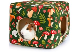 Hedgeink Meerschweinchen Haus 2 eingange – Waschbares Kaninchenbett & Kuschelhöhle – Versteck für Kaninchen, Chinchilla, Hamster, Frettchen & kleine Haustiere – Warm & rutschfest