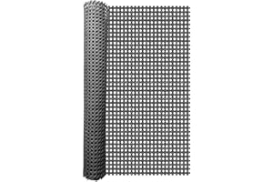 SELLINER 24 inch Wide Rattan Webbing 3.3ft Long Black Plastic Rattan Webbing Rolls for Furniture, Chairs, Cabinets, Ceilings, Beds Rattan Projects Basket Weaving Supplies Open Mesh Rattan