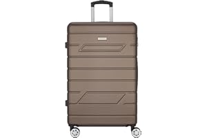 NOWI Bergamo Reisekoffer - Wasserabweisend, 8 Rollen 360° Drehbar, Teleskopgestänge, Voll gefütterter Innenraum (Bronze, XL)