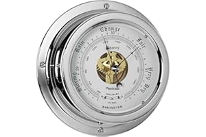 NAUTICALIA Fitzroy QuickFix Barometer, Chrome, Navy Grey, Default