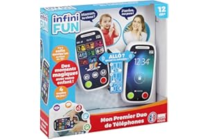 TALDEC Infini Fun, Mon Premier Duo de Téléphones, jouet d'éveil éducatif, téléphone Bébé, 12 mois, Multicouleurs