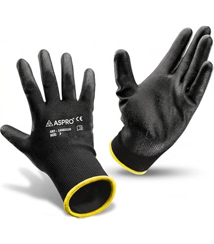 KAYGO Werkhandschoenen PU-gecoat - 12 paar, thermische fleece voering, goede grip, KG11W, winterveiligheid werkhandschoenen voor mannen en vrouwen, ideaal voor koud weer, werk, vriezer, opslag