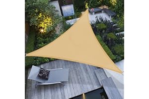LOVE STORY Voile d'ombrage Triangulaire 3x3x3m Toile Ombrage Respirant HDPE Protection 95% UV pour Jardin Extérieur Terrass, Sable
