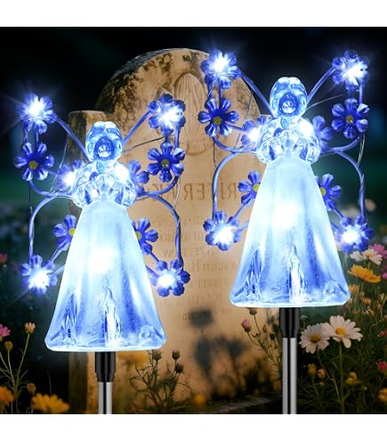 Luci solari da giardino a forma di angelo - Confezione da 2 luci solari