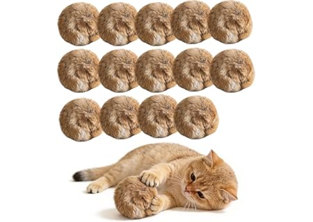 Leksaksboll av kaninpäls, nya mjuka kattleksaker av kaninpäls (modell 2026), fluffig leksaksboll, le - Amazon Deal & Rabatt