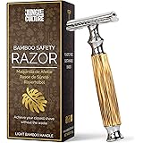 Jungle Culture® Bamboo Safety Razor for Men & Women • Premium Eco Friendly Razor & Travel Bag • Fits Double Edge Razor Blades