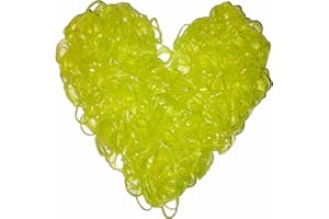 Yowamho 900 gomas elasticas Amarillo Luminoso con 24 S-clips y 1 ganchillo pequeño, gomas elásticas para pulseras.