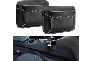 Crazyfly 2 Stück Seitlicher Organizer für Autositze, Organizer Autositz Side Gap Selbstklebend PU-Leder Autositz Seitentasche Aufbewahrungstasche für Handys Geldbörsen Schlüsseln