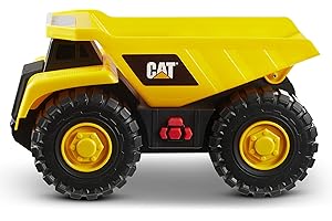CATERPILLAR Cat Construction Toys, Tough Machines Toy Dump Truck, 10" w/Realistic Lights & Sounds, Rumbling Action, Movable Parts & Sturdy Plastic Construction